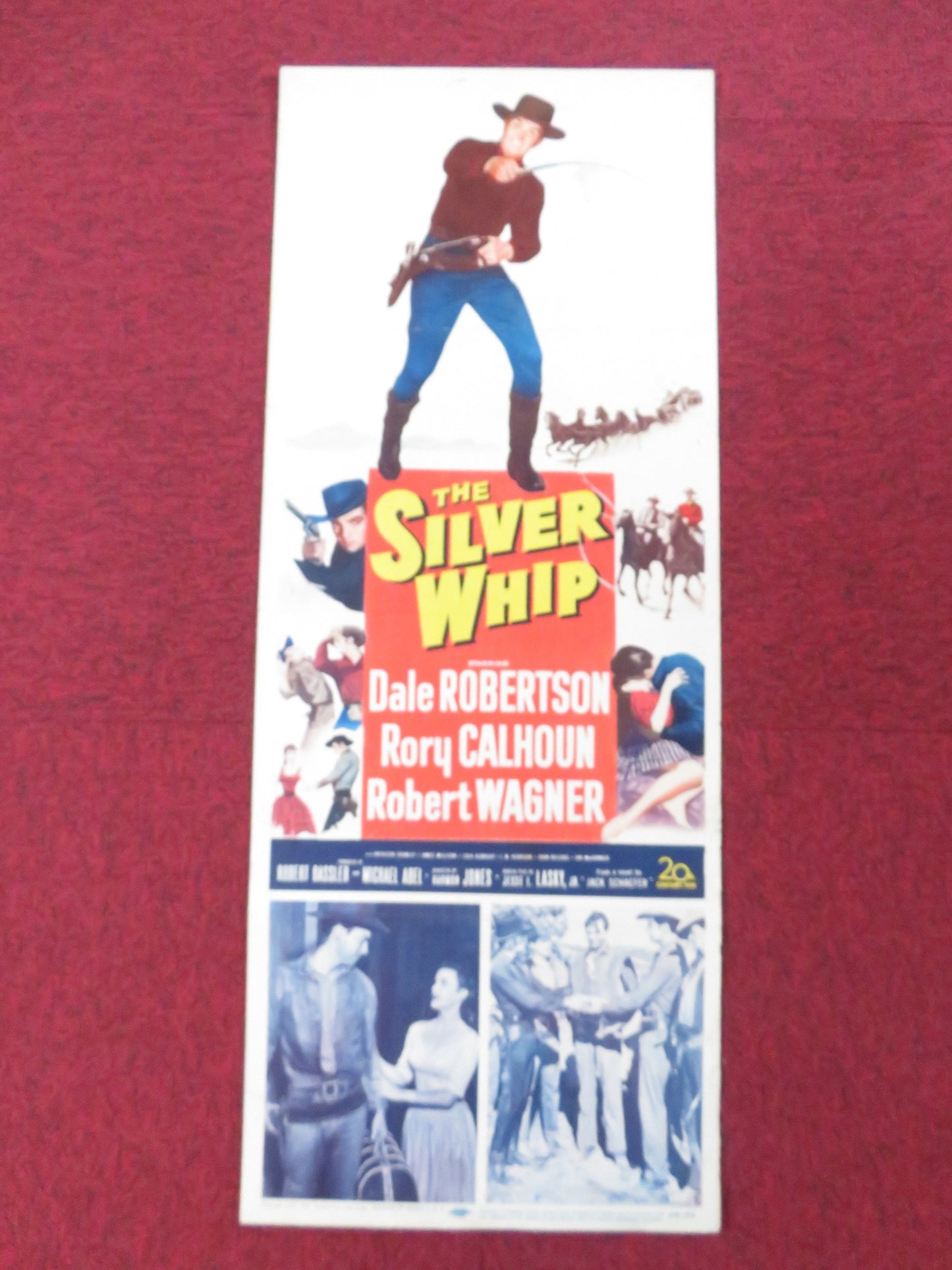 THE SILVER WHIP US INSERT (14"x 36") POSTER DALE ROBERTSON RORY CALHOUN 1953