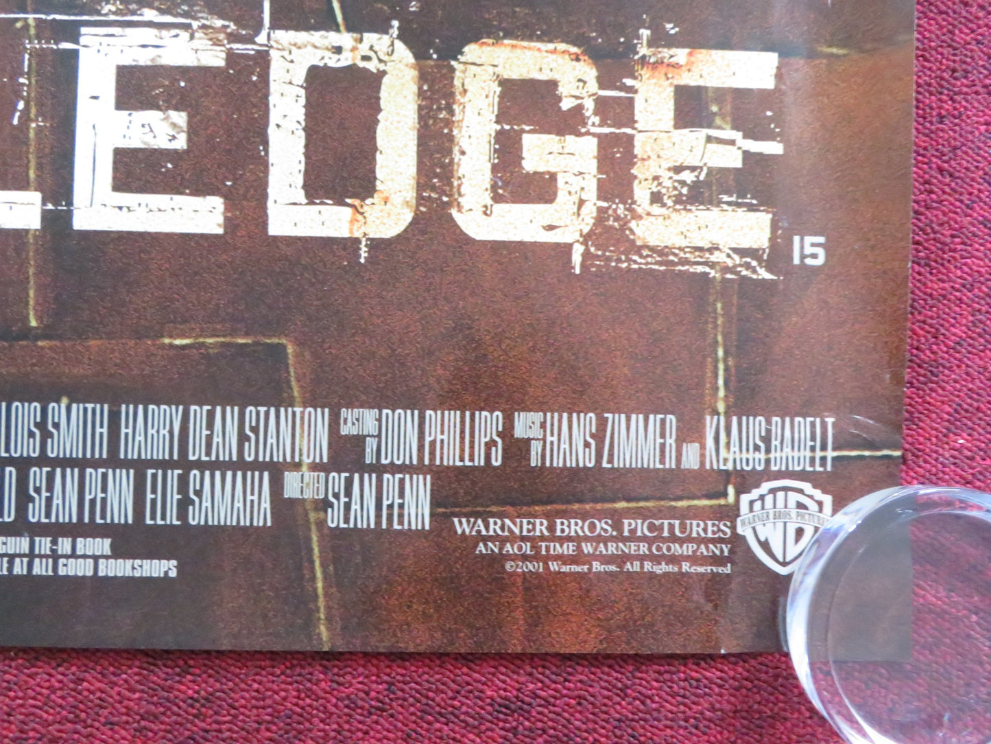 THE PLEDGE UK QUAD (30"x 40") ROLLED POSTER JACK NICHOLSON HELEN MIRREN 2001