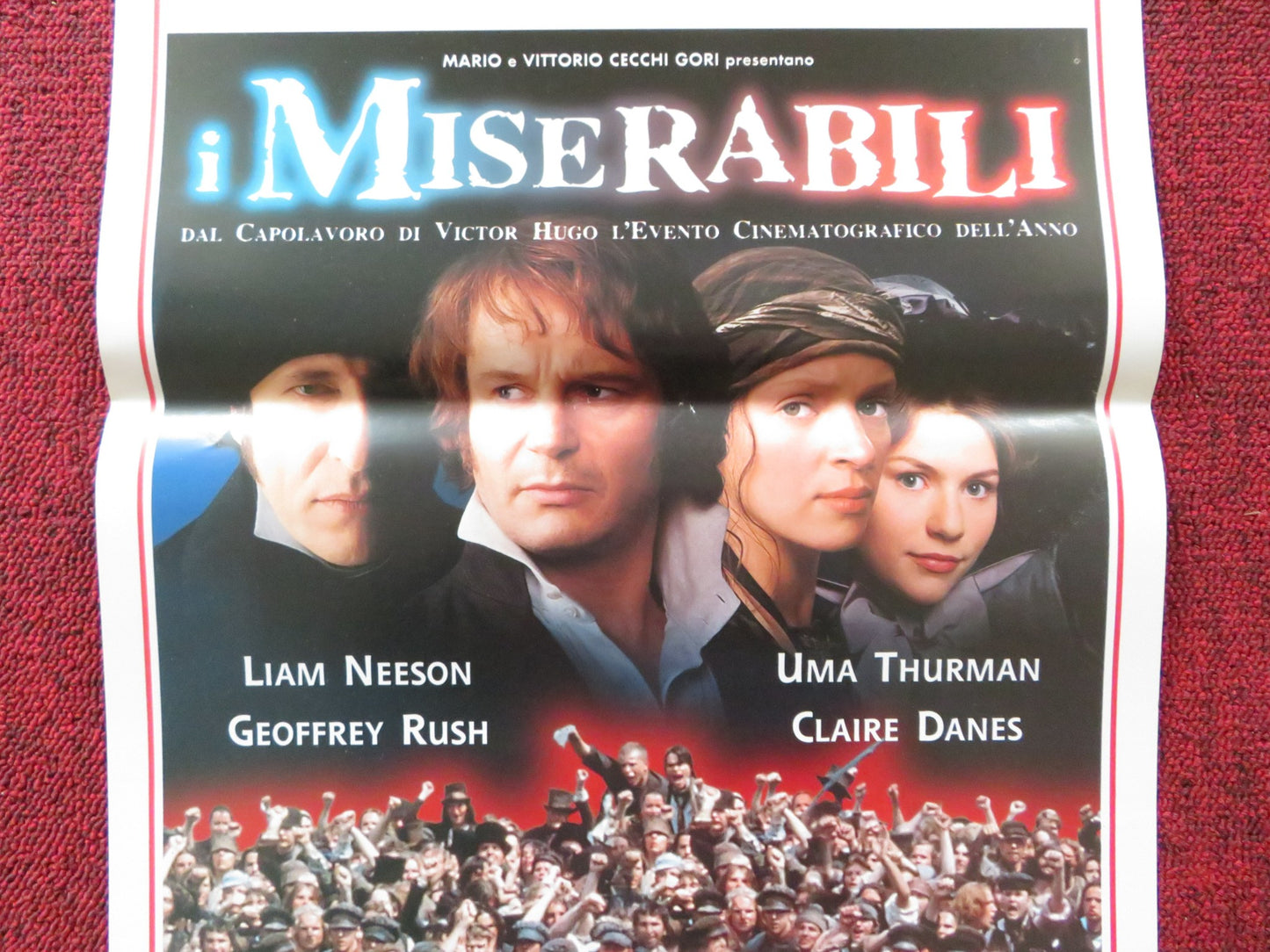 LES MISERABLES ITALIAN LOCANDINA POSTER LIAM NEESON UMA THURMAN 1998