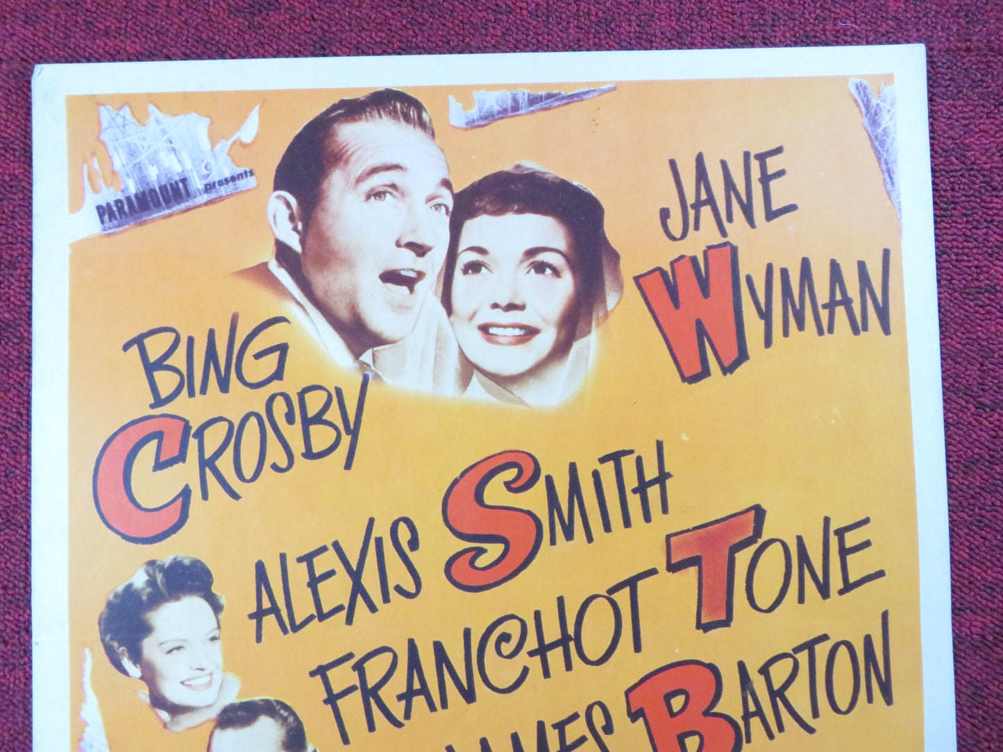 HERE COMES THE GROOM US INSERT (14"x 36") POSTER BING CROSBY JANE WYMAN 1951