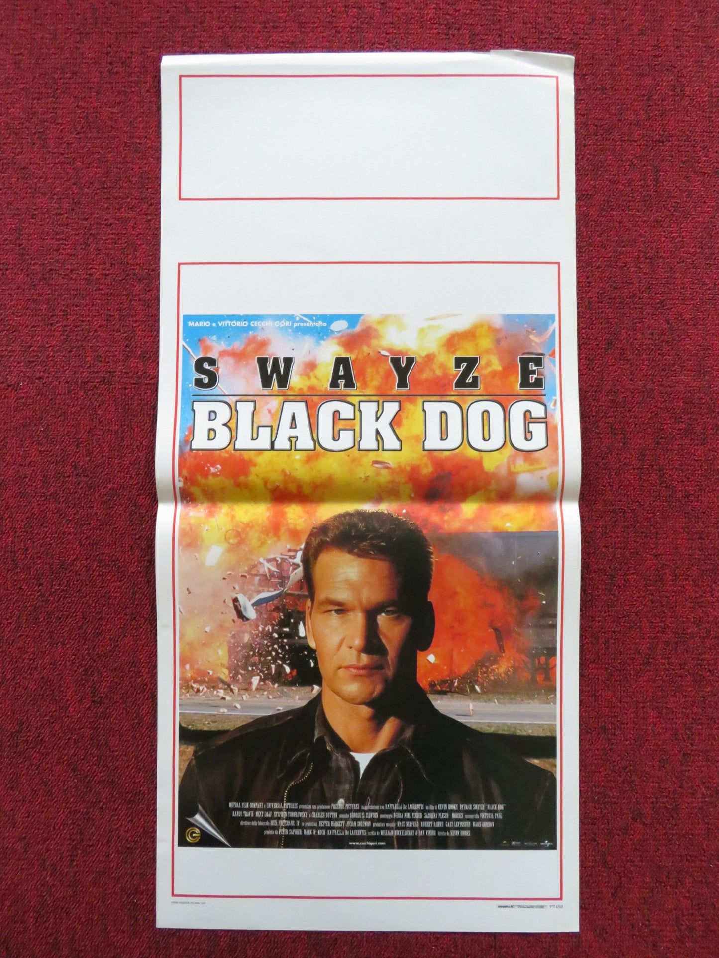 BLACK DOG ITALIAN LOCANDINA POSTER PATRICK SWAYZE MEAT LOAF 1998