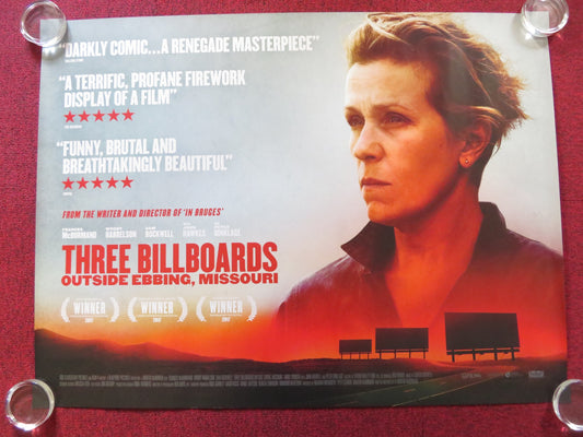 THREE BILLBOARDS OUTSIDE EBBING, MISSOURI UK QUAD ROLLED POSTER MCDORMAND 2017