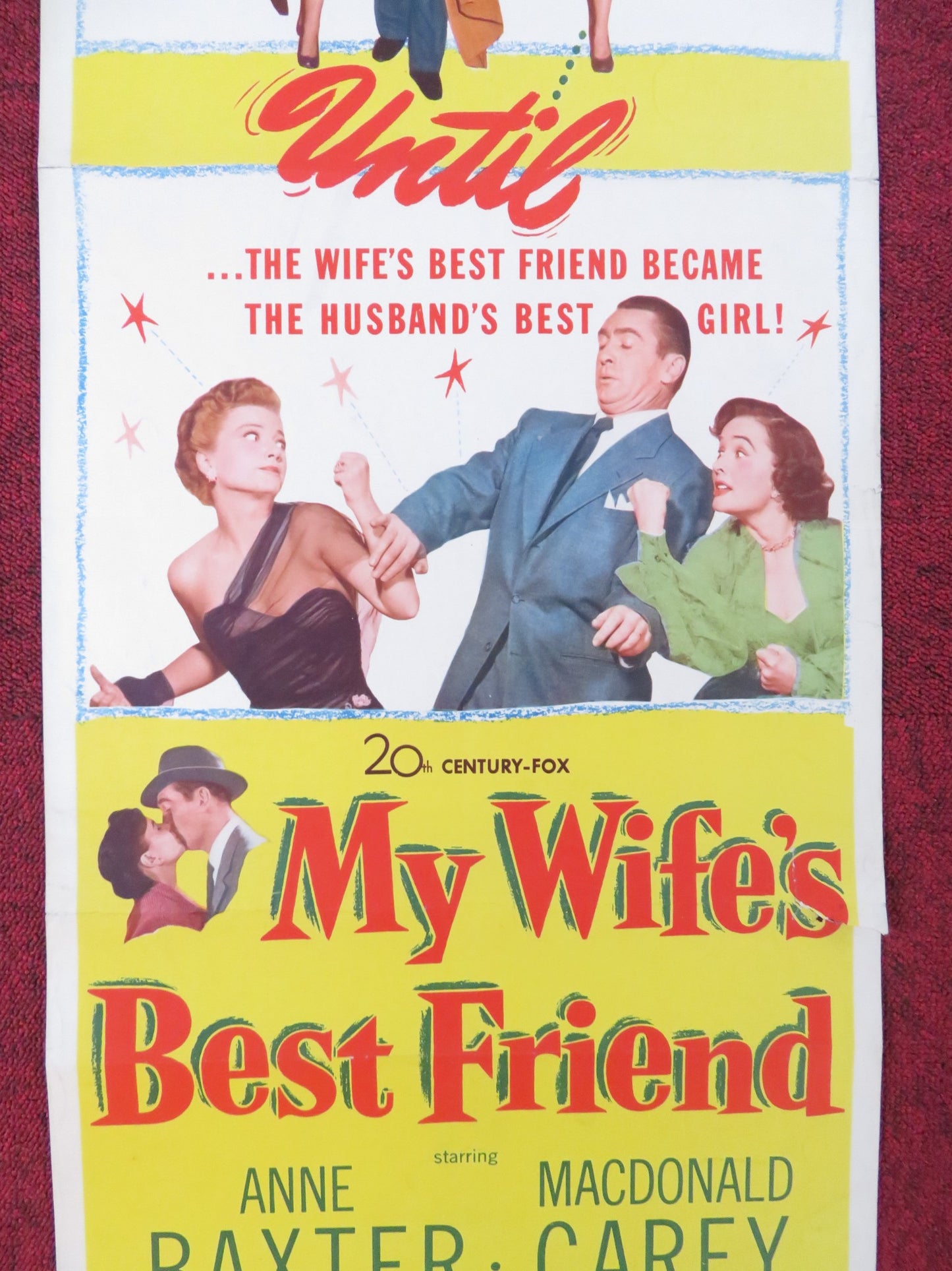 MY WIFE'S BEST FRIEND US INSERT (14"x 36") POSTER ANNE BAXTER CAREY 1952