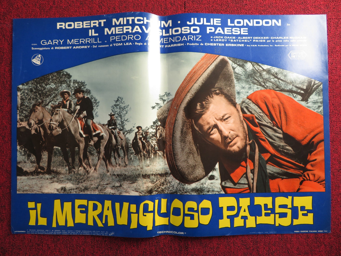 THE WONDERFUL COUNTRY - A ITALIAN FOTOBUSTA POSTER ROBERT MITCHUM LONDON 1960