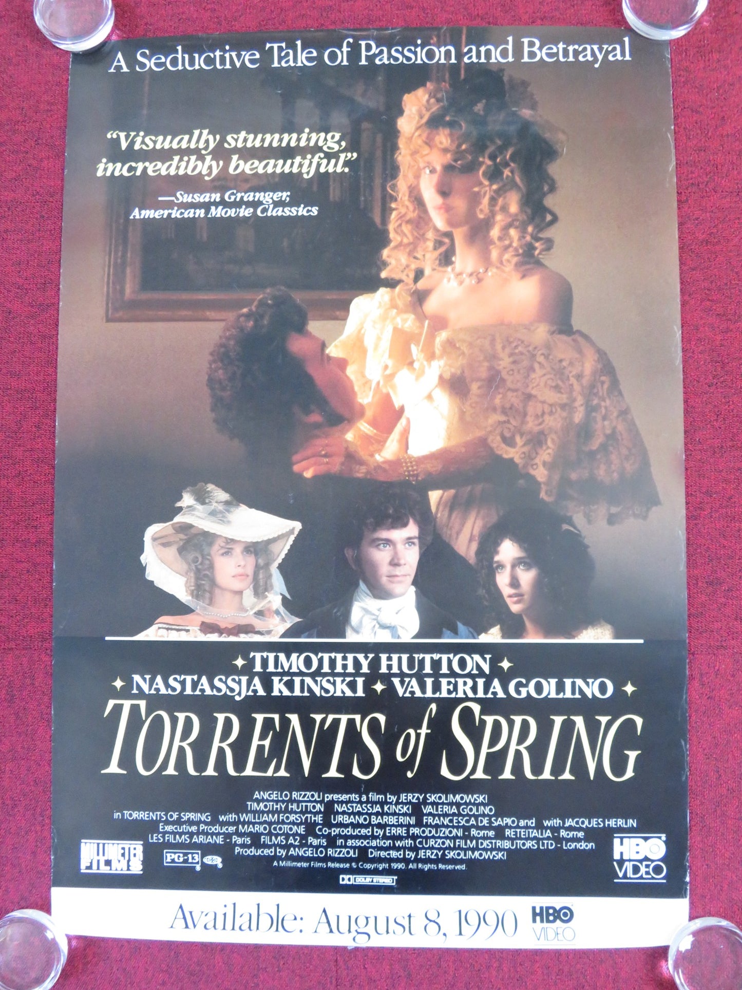 TORRENTS OF SPRING VHS VIDEO POSTER TROLLED IMOTHY HUTTON NASTASSJA KINSKI 1990