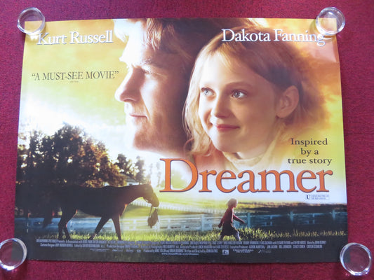 DREAMER UK QUAD ROLLED POSTER KURT RUSSELL DAKOTA FANNING 2005