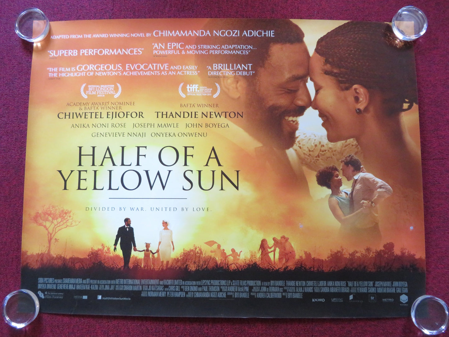 HALF OF A YELLOW SUN UK QUAD ROLLED POSTER THANDIWE NEWTON CHIWETEL EJIOFOR 2013