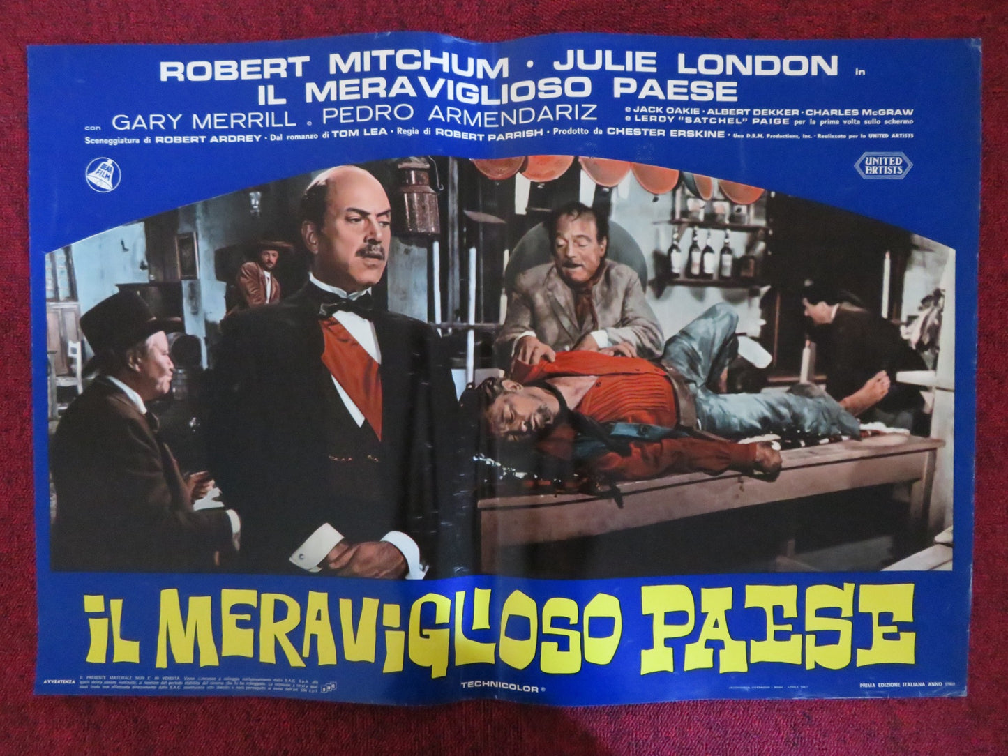 THE WONDERFUL COUNTRY - C ITALIAN FOTOBUSTA POSTER ROBERT MITCHUM LONDON 1960