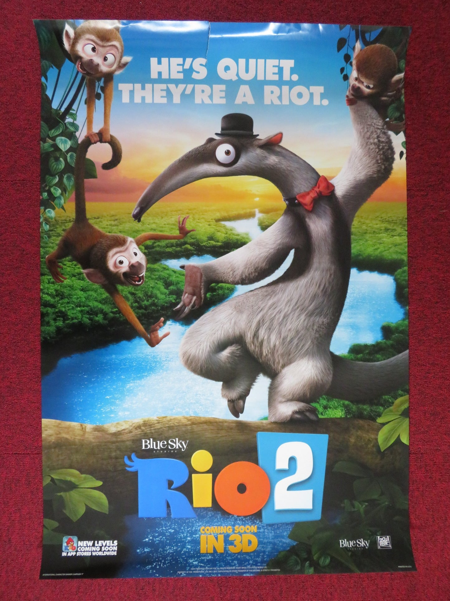 RIO 2 - b UK ONE SHEET ROLLED POSTER JAKE T. AUSTIN CARLINHOS BROWN 2014