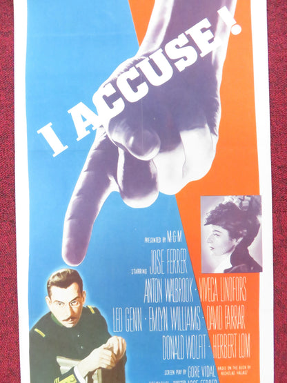 I ACCUSE! US INSERT (14"x 36") POSTER JOSE FERRER ANTON WALBROOK 1957