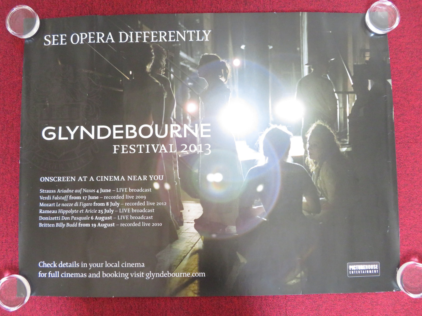 GLYNDBOURNE FESTIVAL UK QUAD ROLLED POSTER OPERA 2013