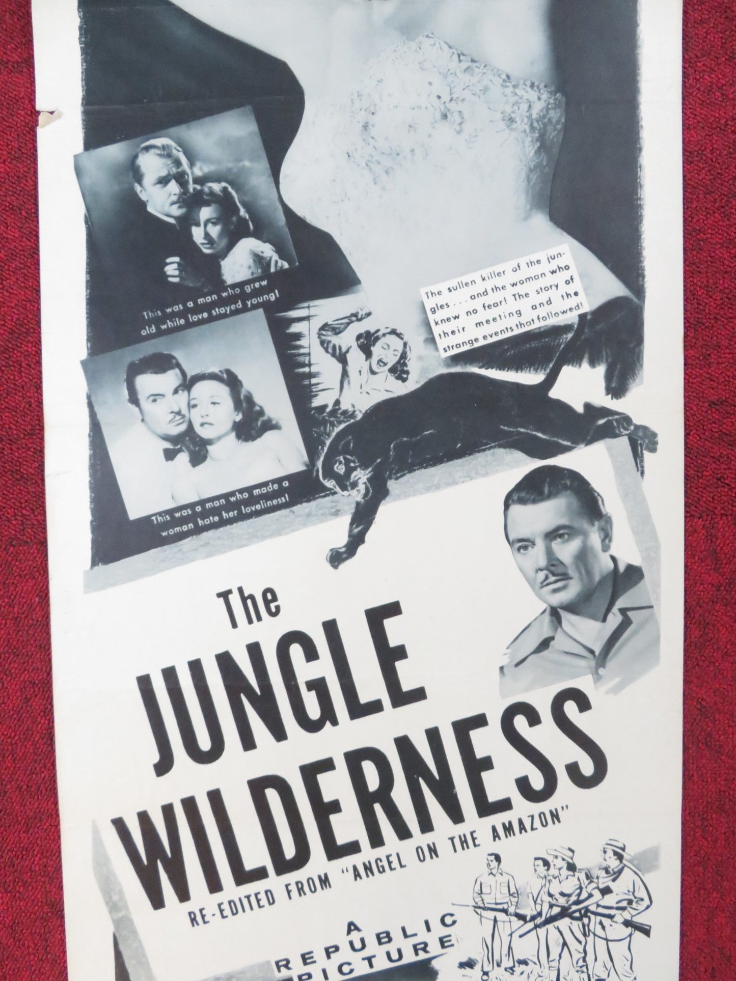 THE JUNGLE WILDERNESS US INSERT (14"x 36") POSTER GEORGE BRENT VERA RALSTON 1954