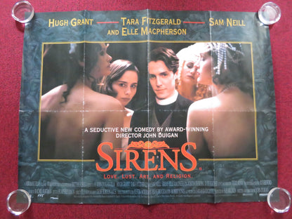 SIRENS UK QUAD (30"x 40") ROLLED POSTER HUGH GRANT TARA FITZGERALD 1994