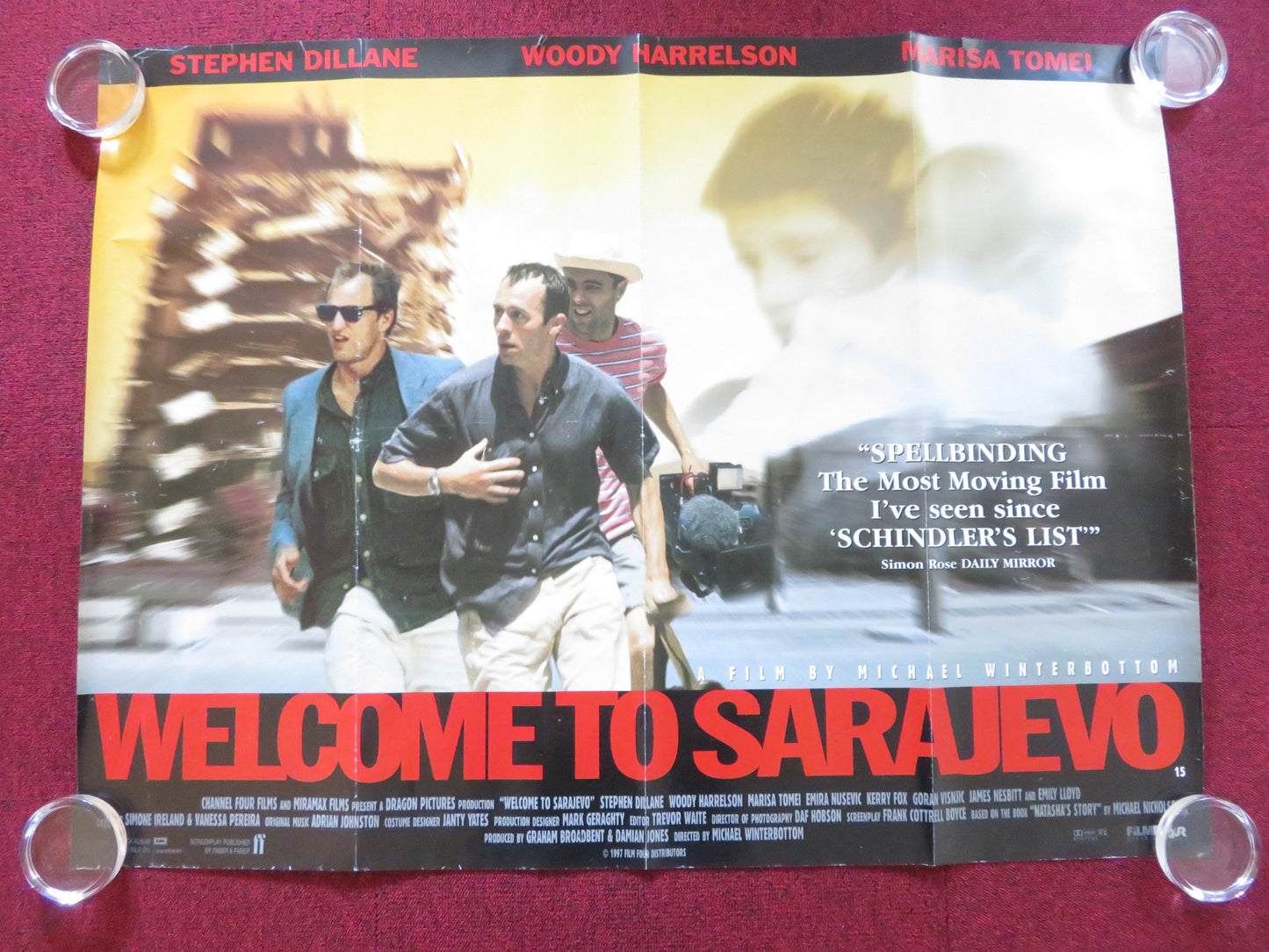 WELCOME TO SARAJEVO UK QUAD (30"x 40") ROLLED POSTER WOODY HARRELSON 1997