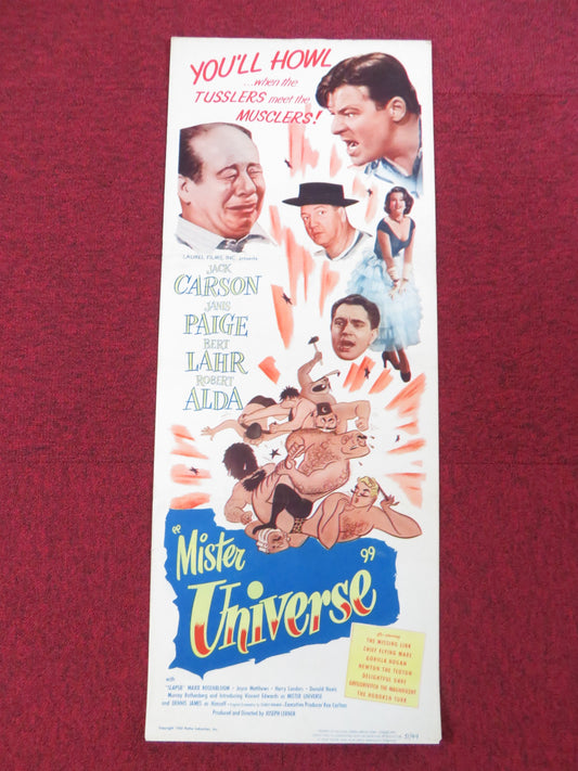 MISTER UNIVERSE US INSERT (14"x 36") POSTER JACK CARSON JANIS PAIGE 1951