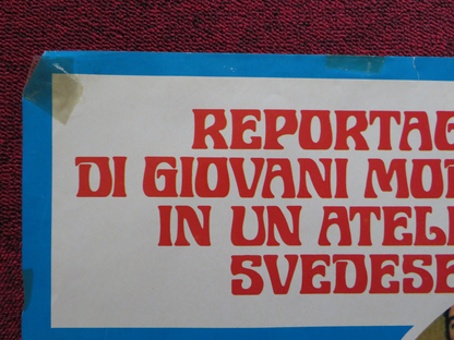 REPORTAGE DI GIOVANI MODELLE IN UN ATELIER SVEDESE ITALIAN FOTOBUSTA POSTER 1970