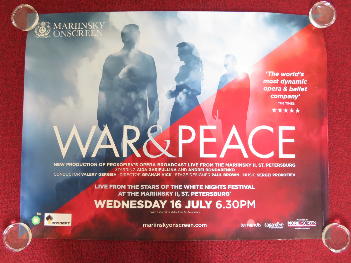 WAR AND PEACE MARIINSKY UK QUAD ROLLED POSTER AIDA GARIFULLINA 2014