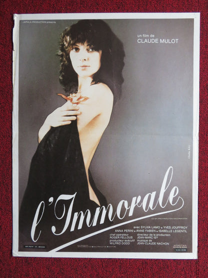 THE IMMORAL ONE FRENCH POSTER SYLVIA LAMO YVES JOUFFROY 1980