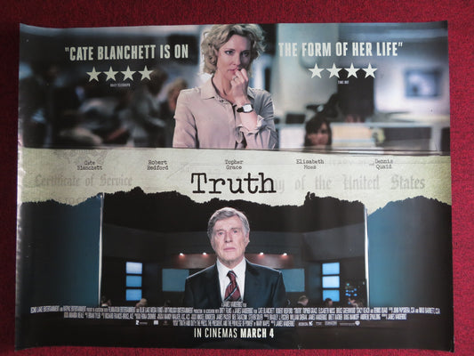 TRUTH UK QUAD (30"x 40") ROLLED POSTER CATE BLANCHETT ROBERT REDFORD 2015