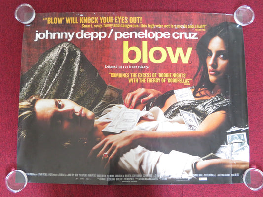 BLOW UK QUAD ROLLED POSTER JOHNNY DEPP PENELOPE CRUZ 2001