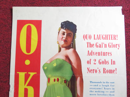 O.K. NERO US INSERT (14"x 36") POSTER WALTER CHIARI SILVANA PAMPANINI 1953