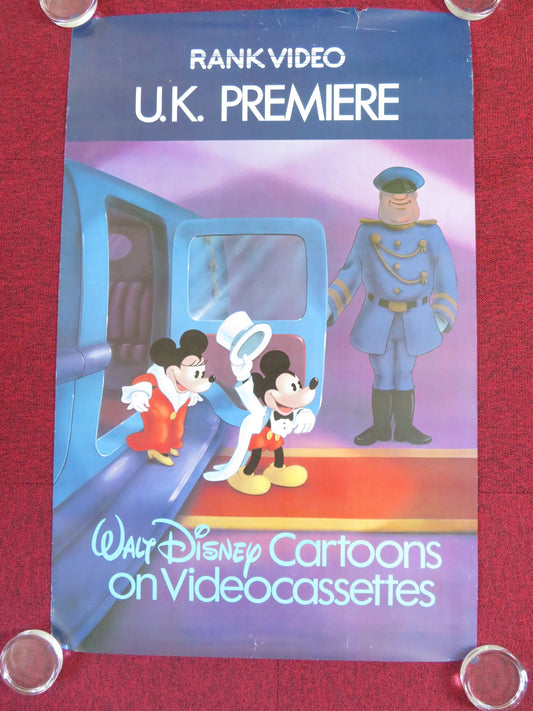 WALT DISNEY CARTOONS ON VIDEOCASSETTES VHS VIDEO POSTER ROLLED DISNEY MICKEY MOUSE