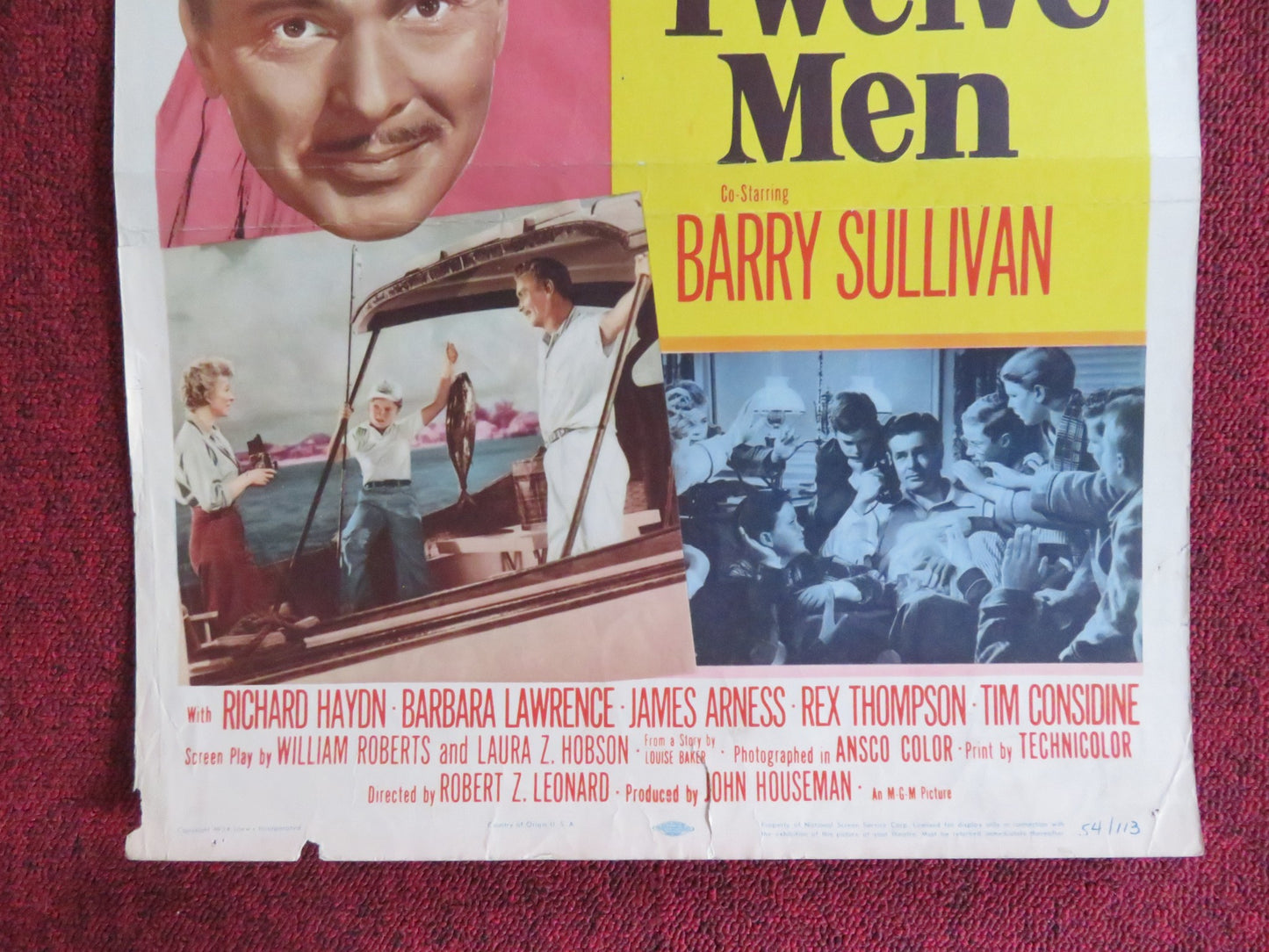 HER TWELVE MEN US INSERT (14"x 36") POSTER GREER GARSON ROBERT RYAN 1954