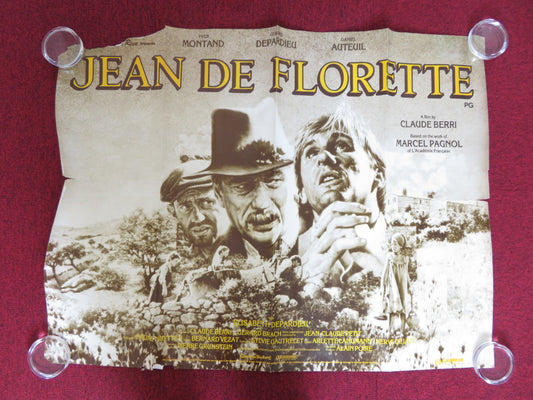 JEAN DE FLORETTE UK QUAD (30"x 40") ROLLED POSTER CANNON GERARD DEPARDIEU 1986