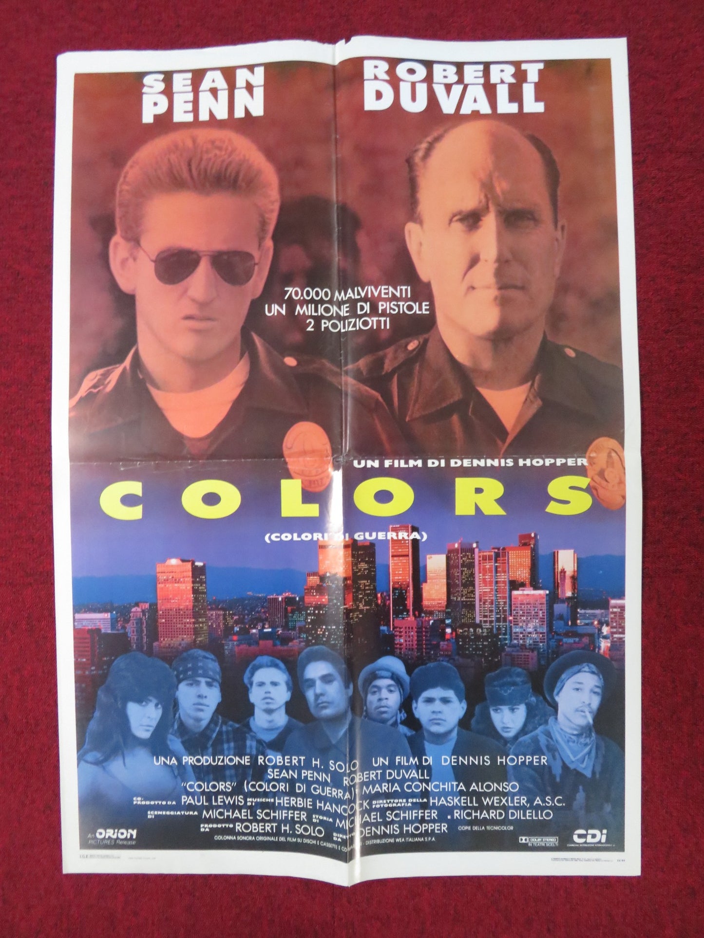 COLORS ITALIAN FOGLIO POSTER SEAN PENN ROBERT DUVALL 1988