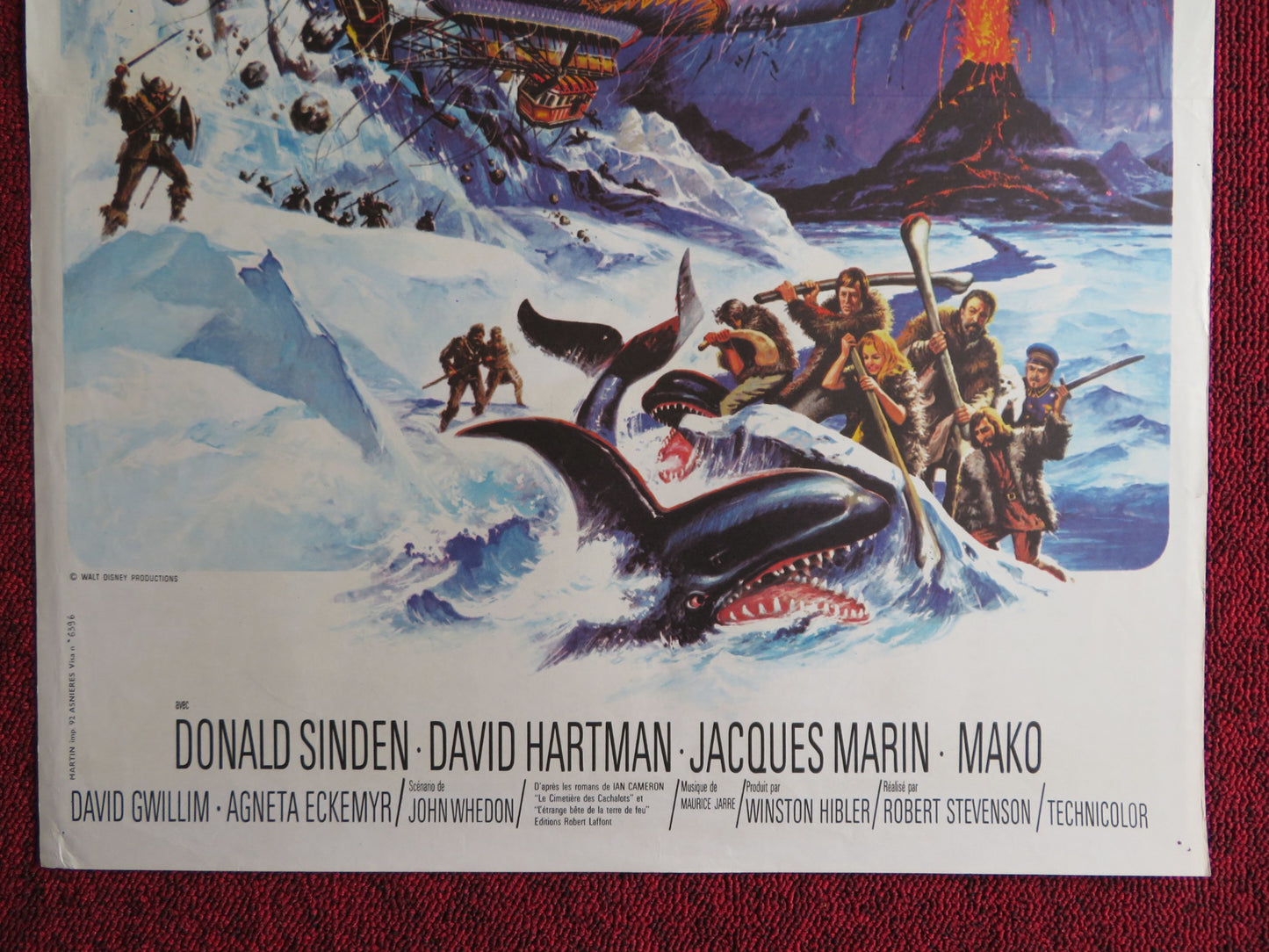 THE ISLAND AT THE TOP OF THE WORLD FRENCH POSTER DISNEY DAVID HARTMAN 1974