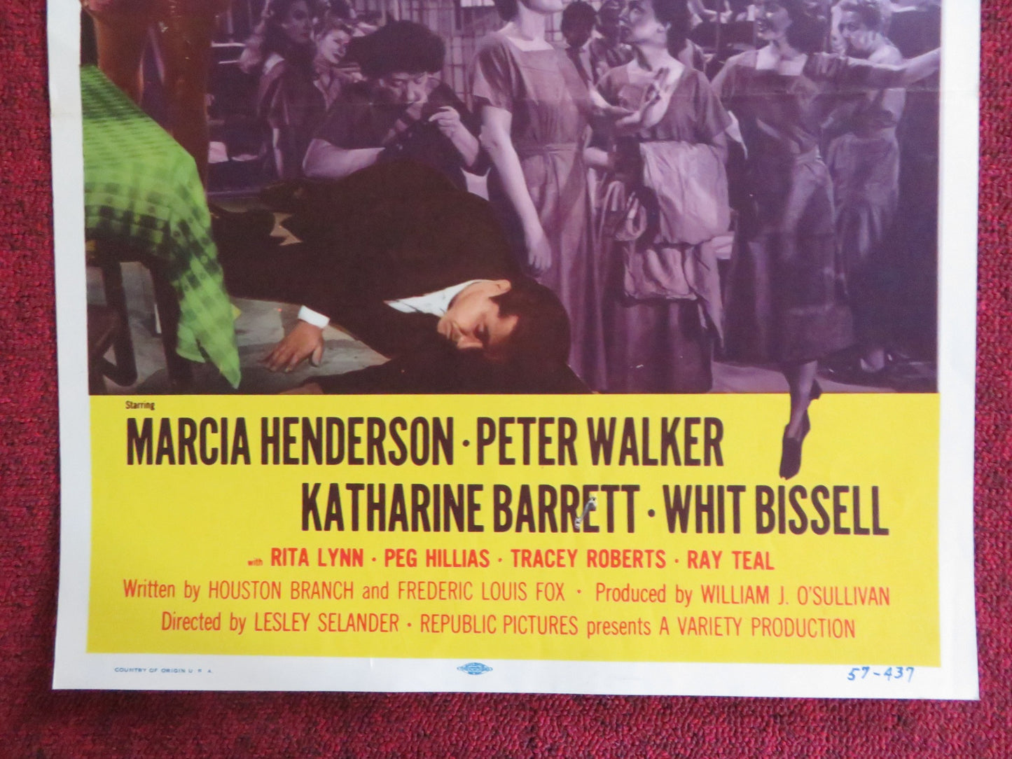 THE WAYWARD GIRL US INSERT (14"x 36") POSTER MARCIA HENDERSON PETER WALKER 1957