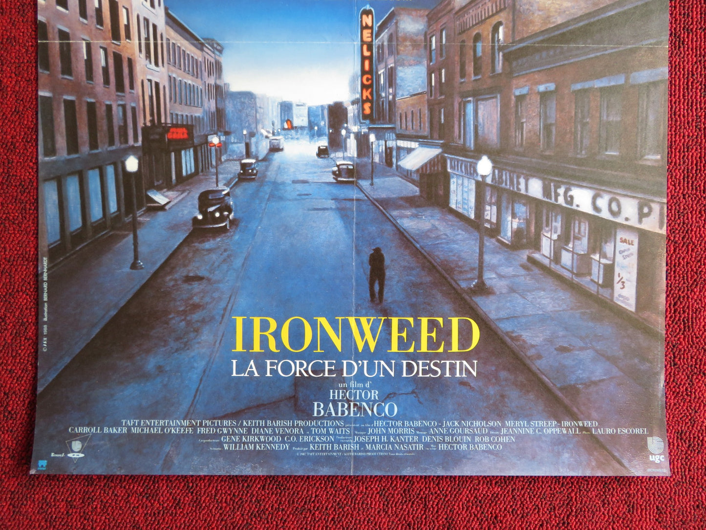 IRONWEED FRENCH POSTER JACK NICHOLSON MERYL STREEP 1987