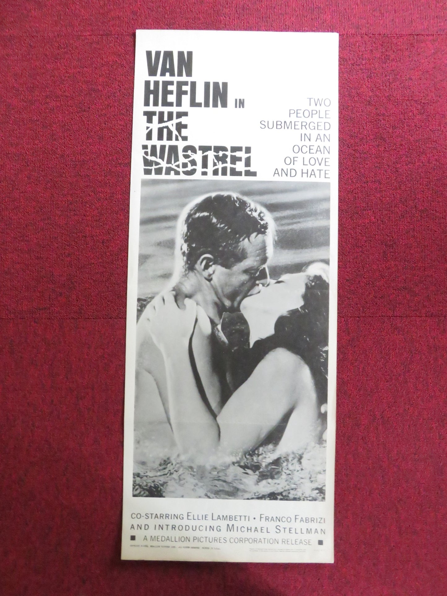 THE WASTREL US INSERT (14"x 36") POSTER VAN HEFLIN ELLIE LAMBETTI 1964