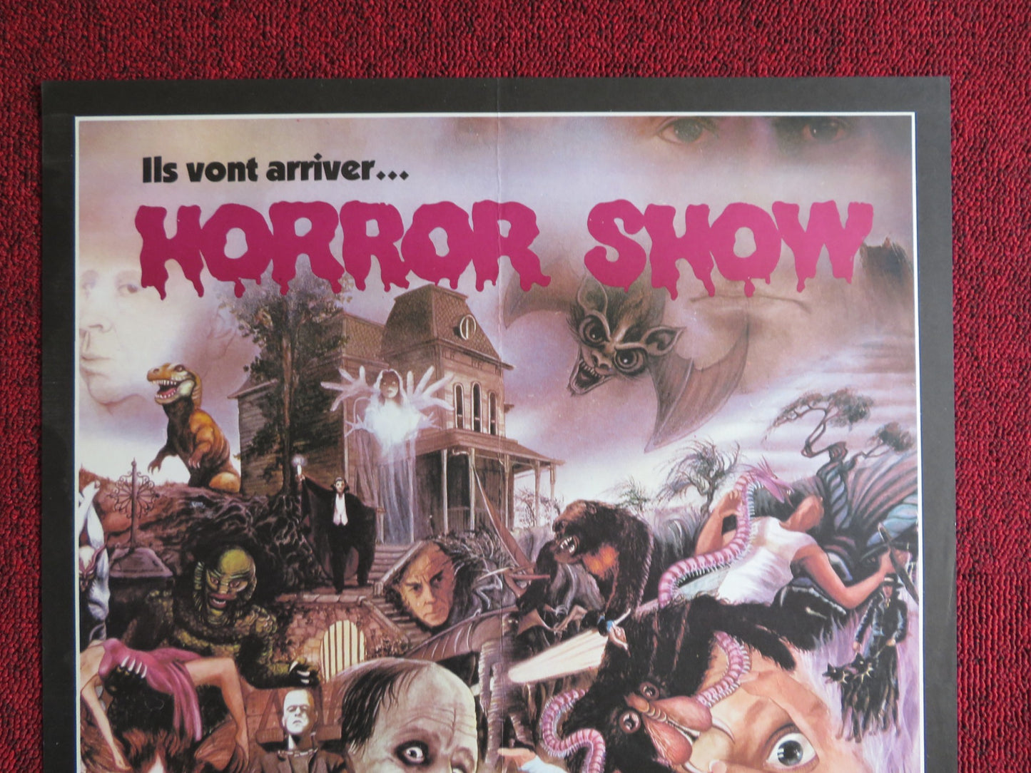 THE HORROR SHOW FRENCH POSTER PERKINGS KARLOFF LUGOSI 1979