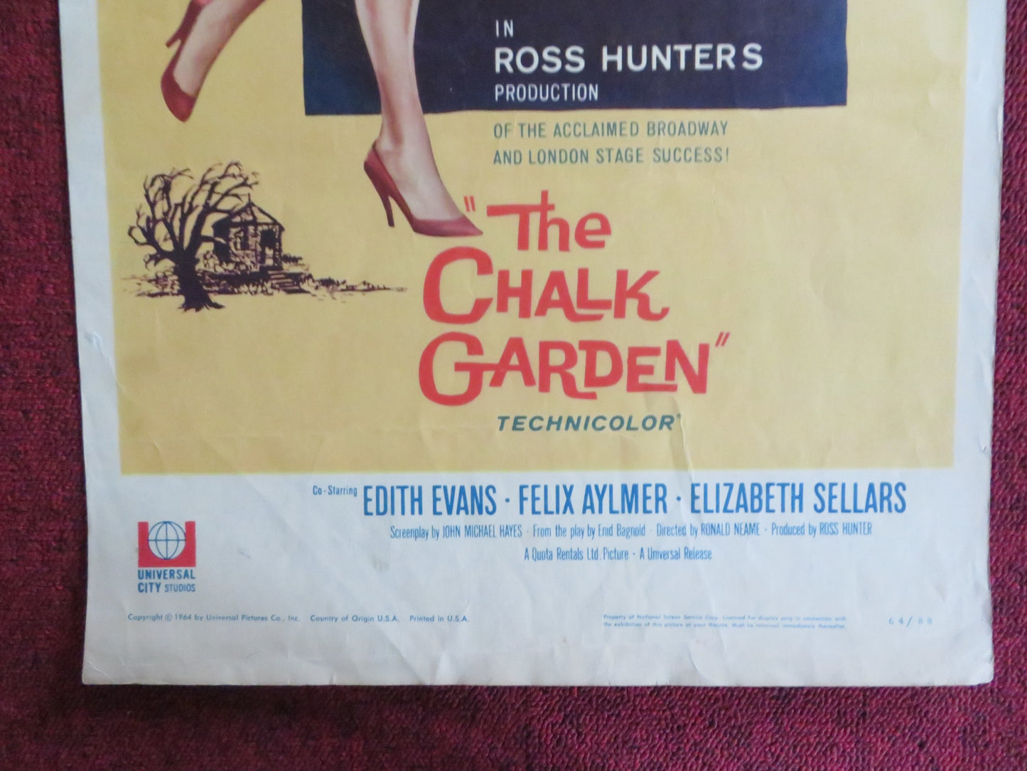 THE CHALK GARDEN US INSERT (14"x 36") POSTER DEBORAH KERR HAYLEY MILLS 1964