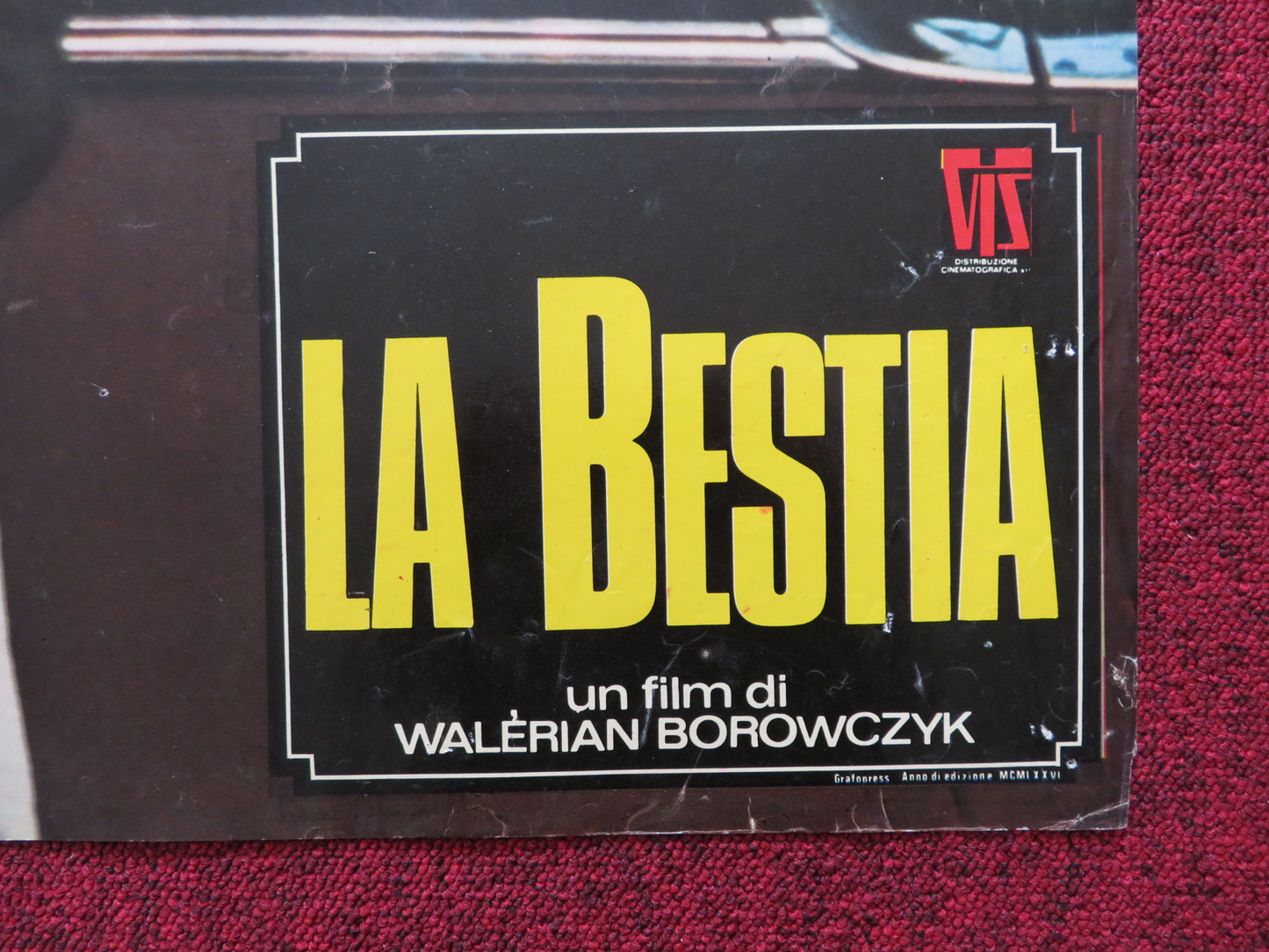 LA BESTIA / The Beast -B ITALIAN FOTOBUSTA POSTER WALERIAN BOROWCZYK 1975