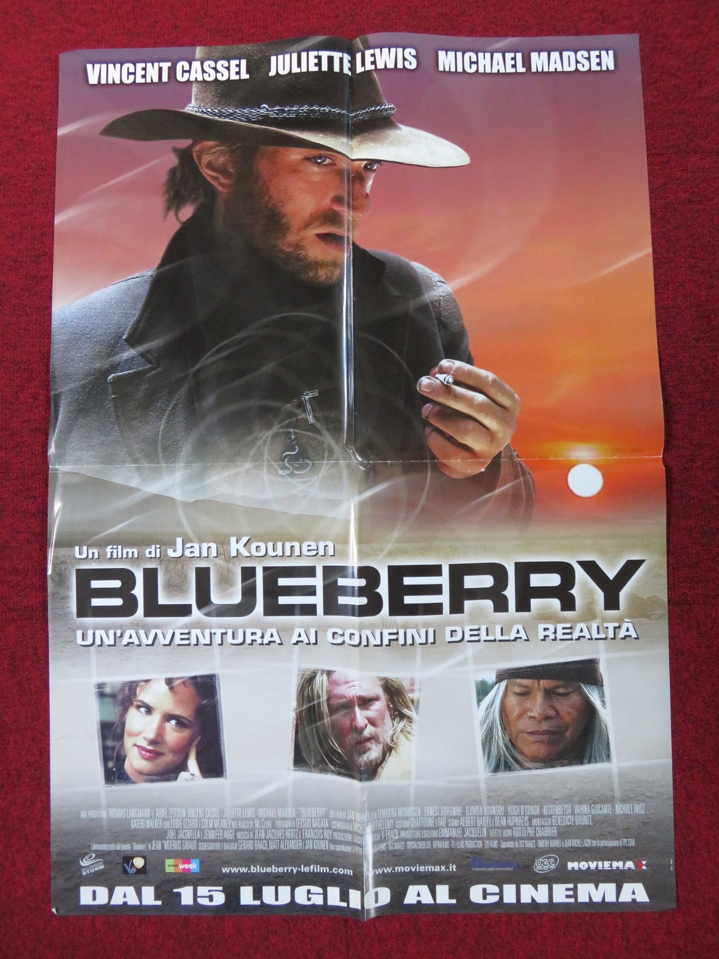 BLUEBERRY ITALIAN FOGLIO POSTER VINCENT CASSEL JULIETTE LEWIS 2004