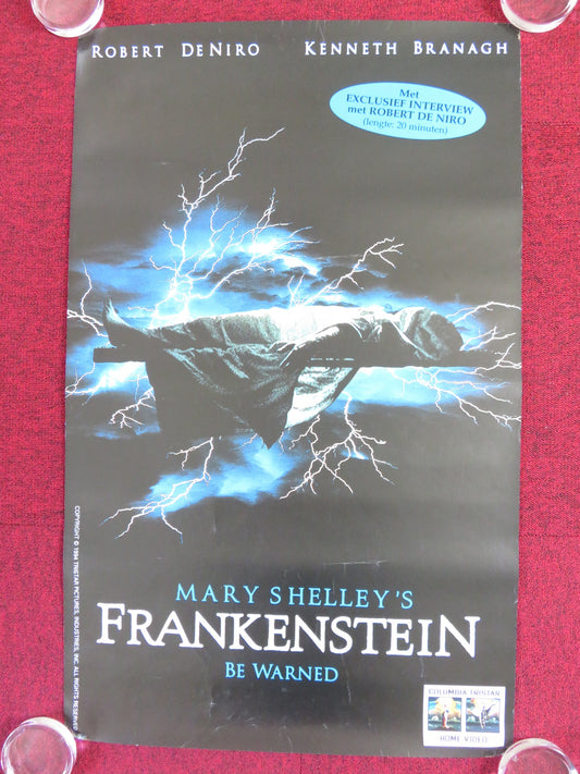 MARY SHELLEY'S FRANKENSTEIN VHS VIDEO POSTER ROLLED R. DE NIRO K. BRANAGH 1994