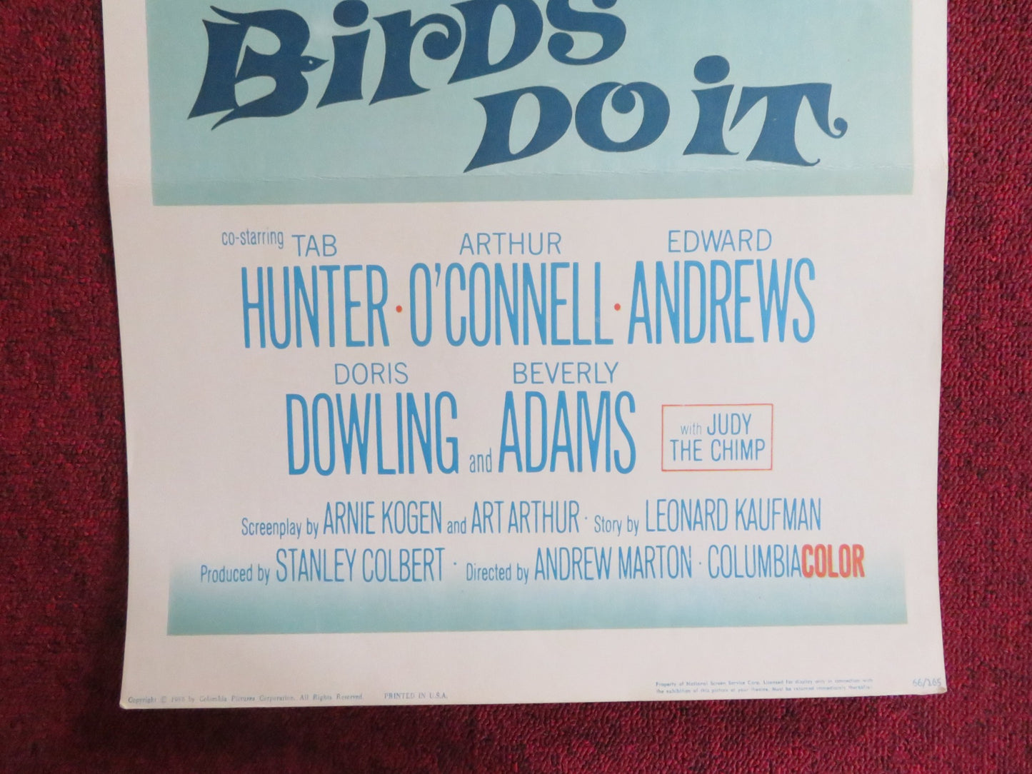 BIRDS DO IT US INSERT (14"x 36") POSTER SOUPY SALES TAB HUNTER 1966