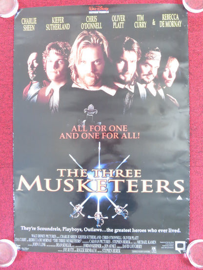 THE THREE MUSKETEERS VHS VIDEO POSTER ROLLED DISNEY C.SHEEN K. SUTHERLAND 1993