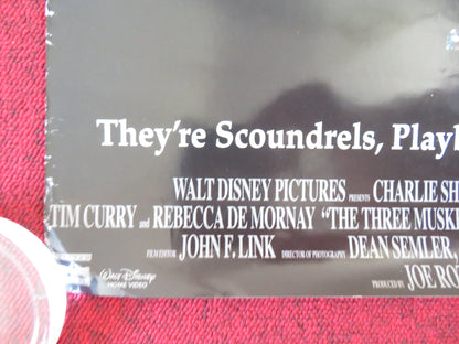 THE THREE MUSKETEERS VHS VIDEO POSTER ROLLED DISNEY C.SHEEN K. SUTHERLAND 1993