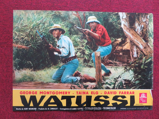 WATUSI - A ITALIAN FOTOBUSTA POSTER GEORGE MONTGOMERY TAINA ELG D. FARRAR 1959