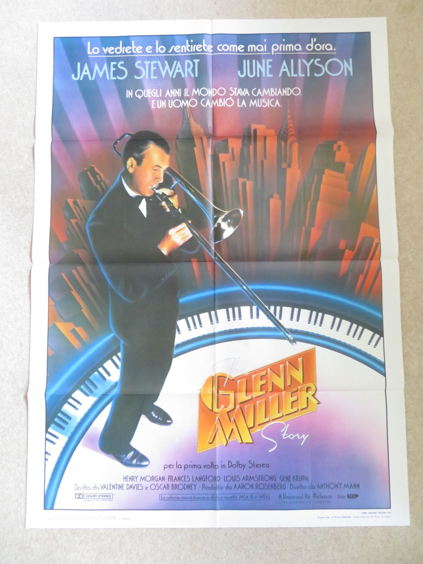 THE GLENN MILLER STORY ITALIAN 2 FOGLIO POSTER JAMES STEWART JUNE ALLYSON R1985