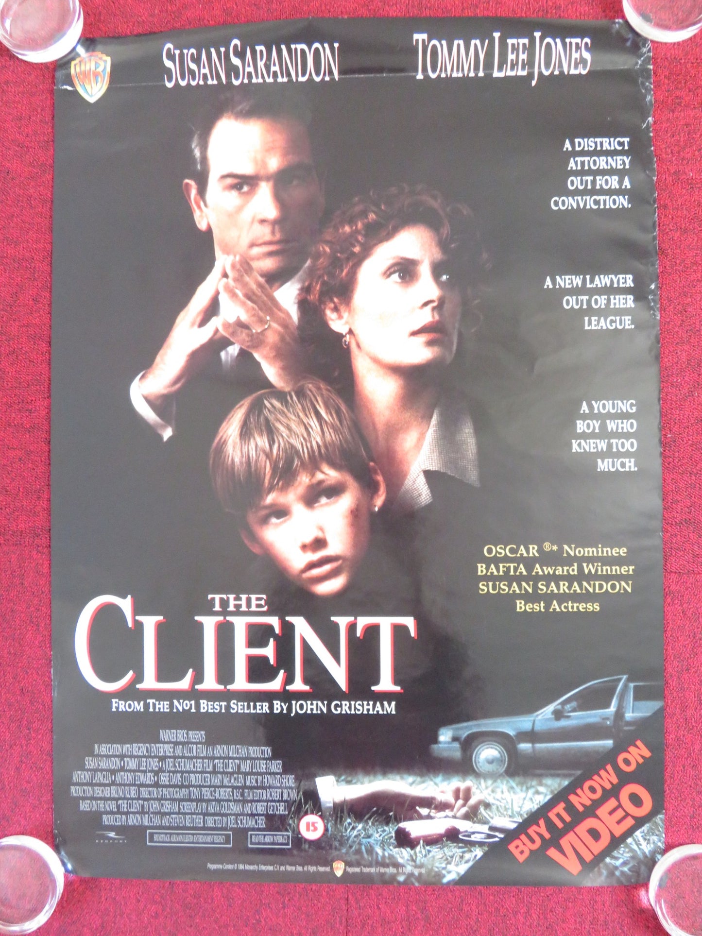 THE CLIENT VHS VIDEO POSTER ROLLED TOMMY LEE JONES SUSAN SARANDON 1994