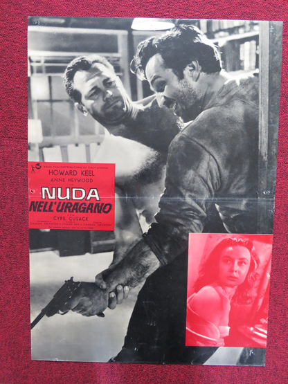 NUDA NELL'URAGANO ITALIAN FOTOBUSTA POSTER HOWARD KEEL ANNE HEYWOOD 1958