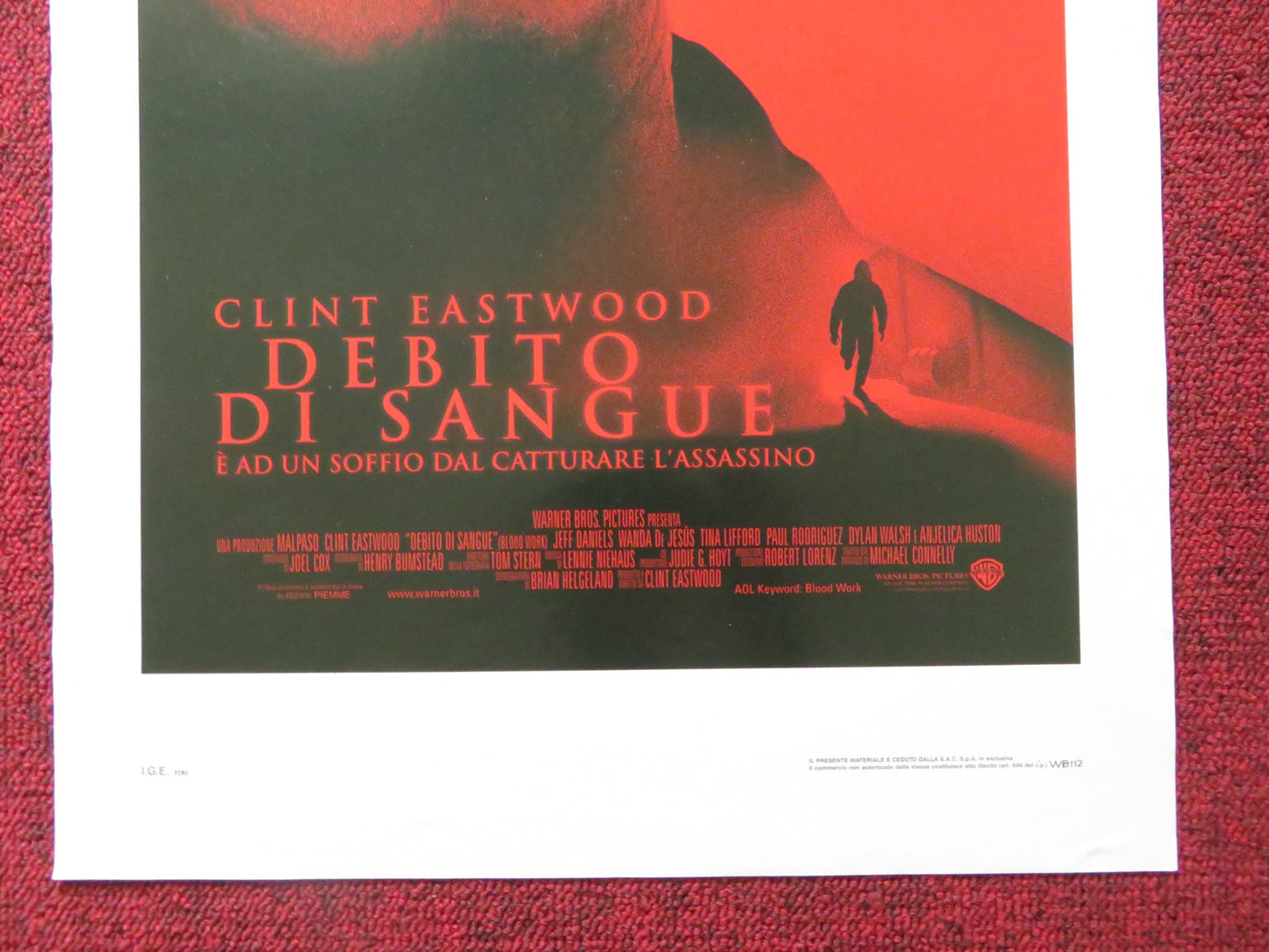 BLOOD WORK ITALIAN LOCANDINA POSTER CLINT EAST WOOD JEFF DANIELS 2002