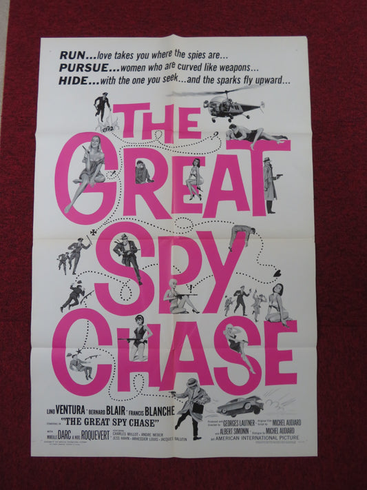 THE GREAT SPY CHASE FOLDED US ONE SHEET POSTER LINO VENTURA BERNARD BLAIR 1966