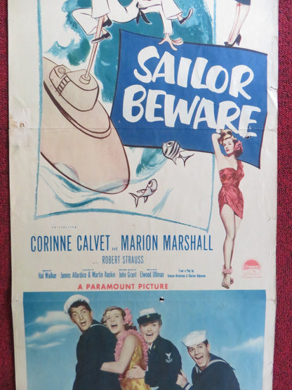 SAILOR BEWARE US INSERT (14"x 36") POSTER DEAN MARTIN JERRY LEWIS 1952