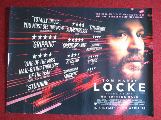 LOCKE UK QUAD (30"x 40") ROLLED POSTER TOM HARDY STEVEN KNIGHT 2013