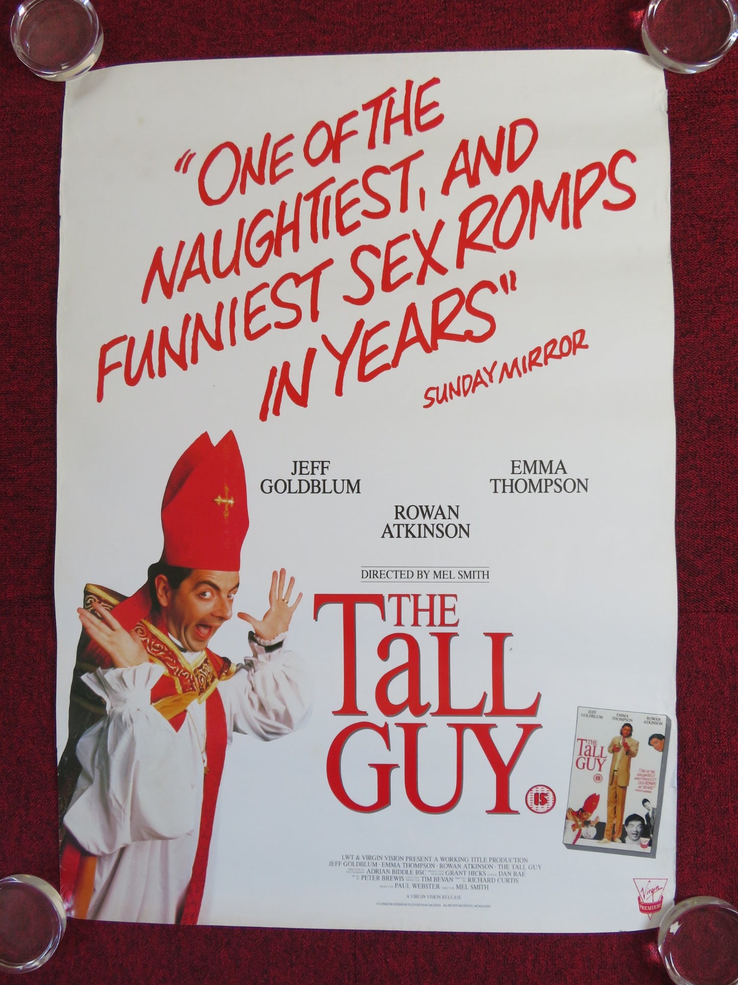 THE TALL GUY VHS VIDEO POSTER ROLLED JEFF GOLDBLUM EMMA THOMPSON 1989